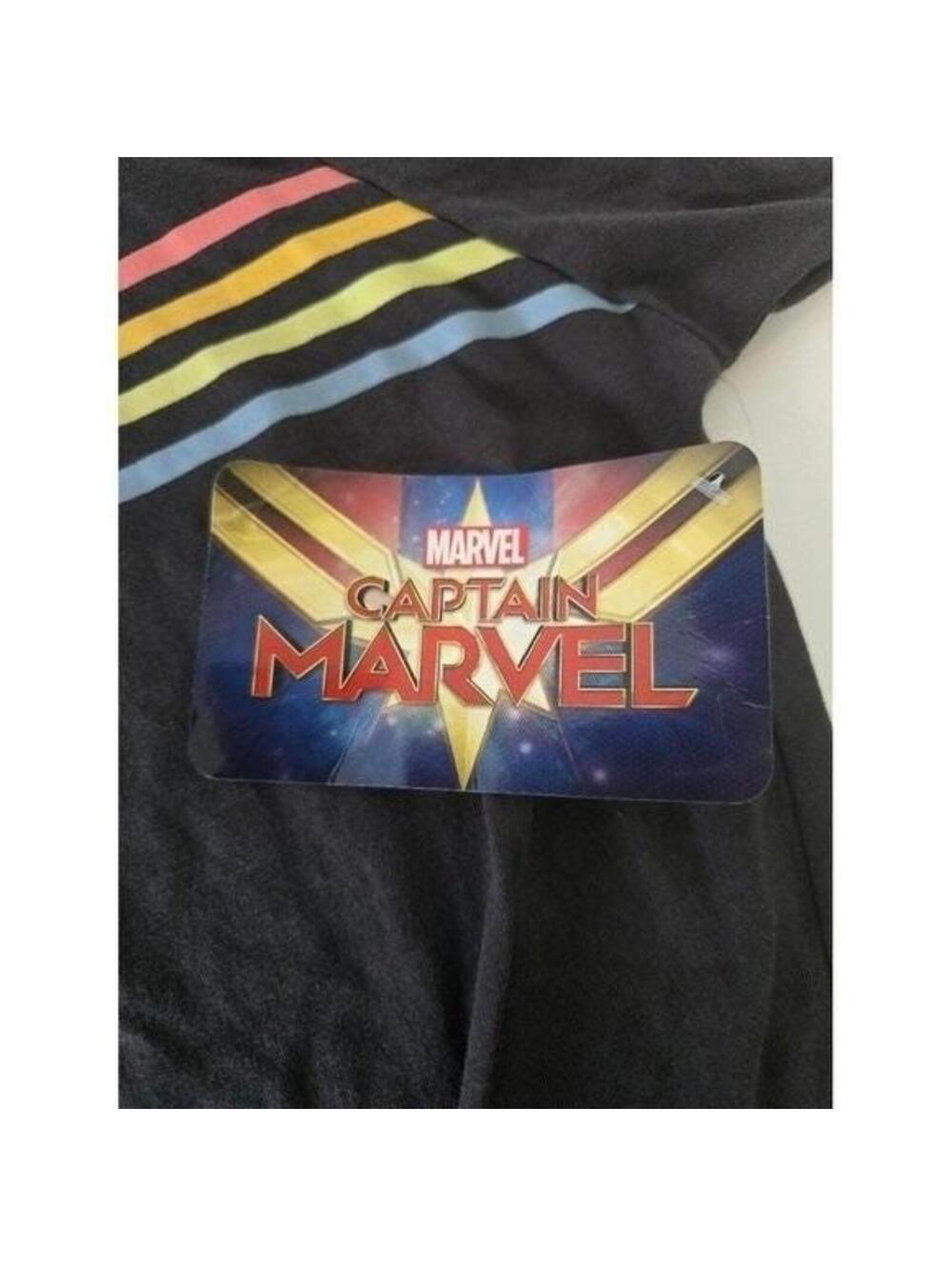 Captain Marvel Rainbow Stripe Tie Front T Shirt Top Women's 2XL Marvel Comics - Picture 4 of 10